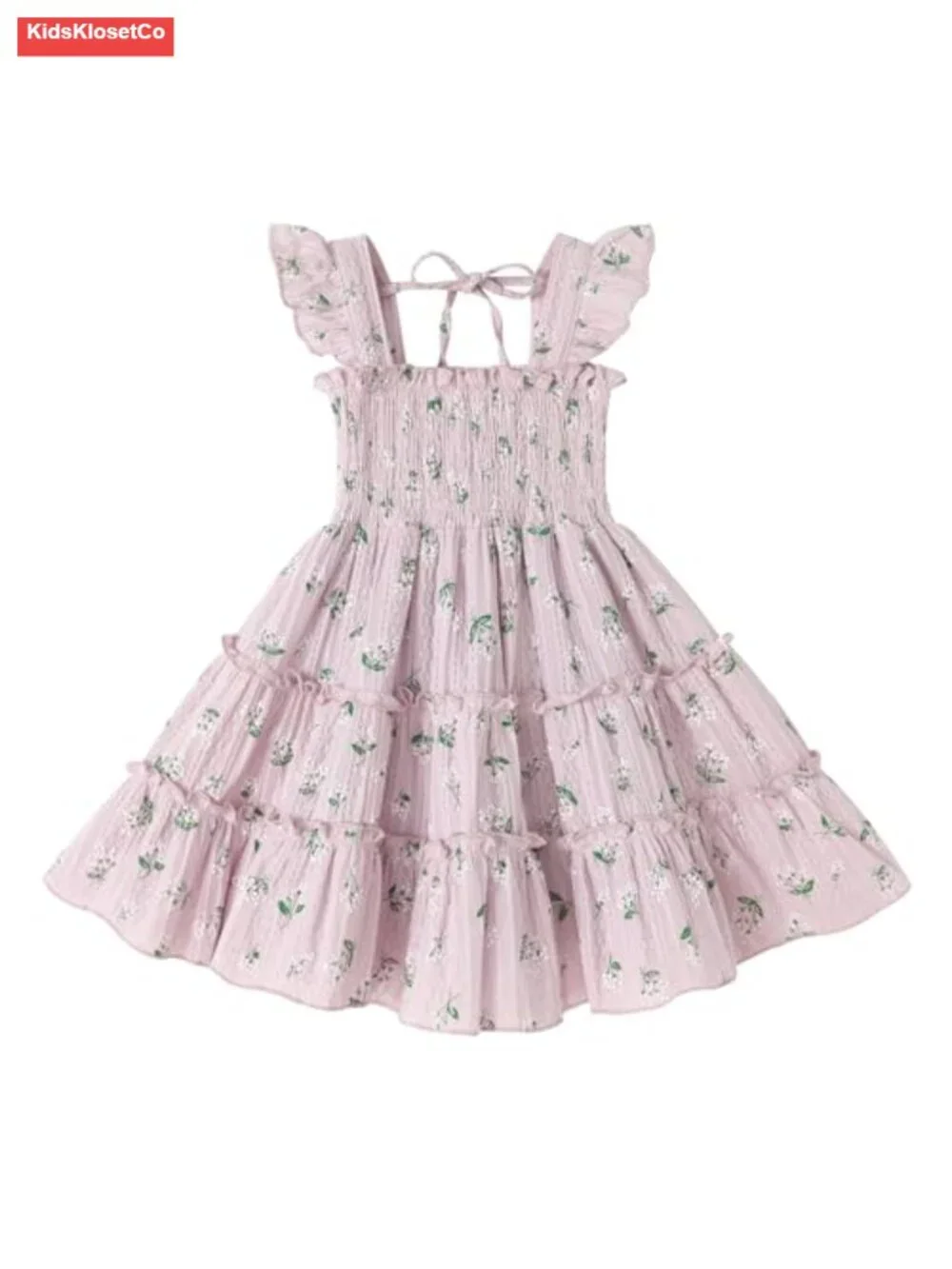 Toddler Girl Sleeveless Ruffle Sundress with Halter